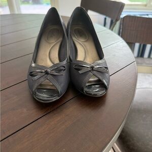 Elegant Navy Peep-Toe Heels